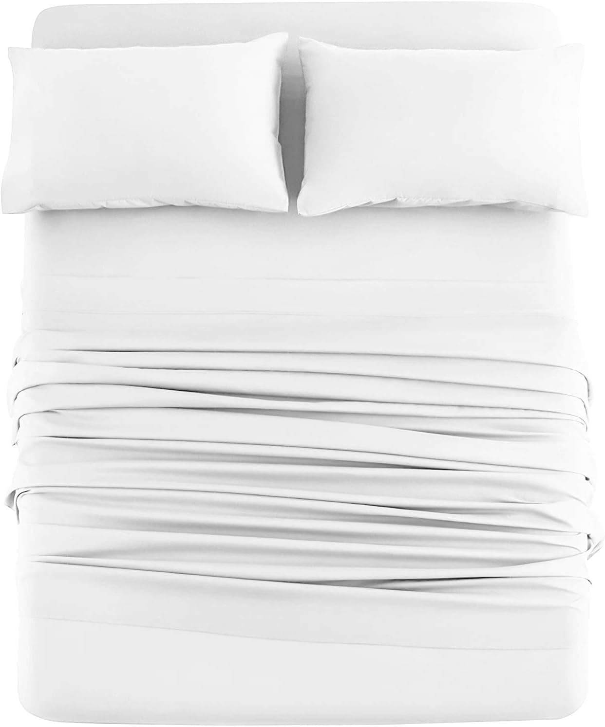 DAN RIVER Twin Jersey Sheet Set| Luxury Heather 100% Cotton Bed Sheets| T-Shirt Sheets| All Season Bedding| Soft Comfortable Deep Pocket Jersey Cotton Bed Sheets (3Pc, Twin, White)