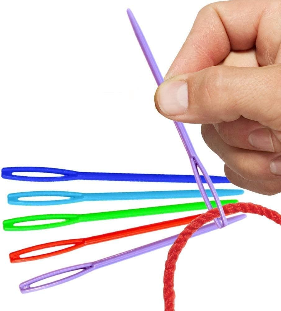 Toy Cubby 40 Pack Eye Sewing Needles -Arts and Crafts Assorted Large Plastic Lacing Needles - Safety Learning Needles for DIY Sewing Handmade Crafts, Mix Color 2.25" …