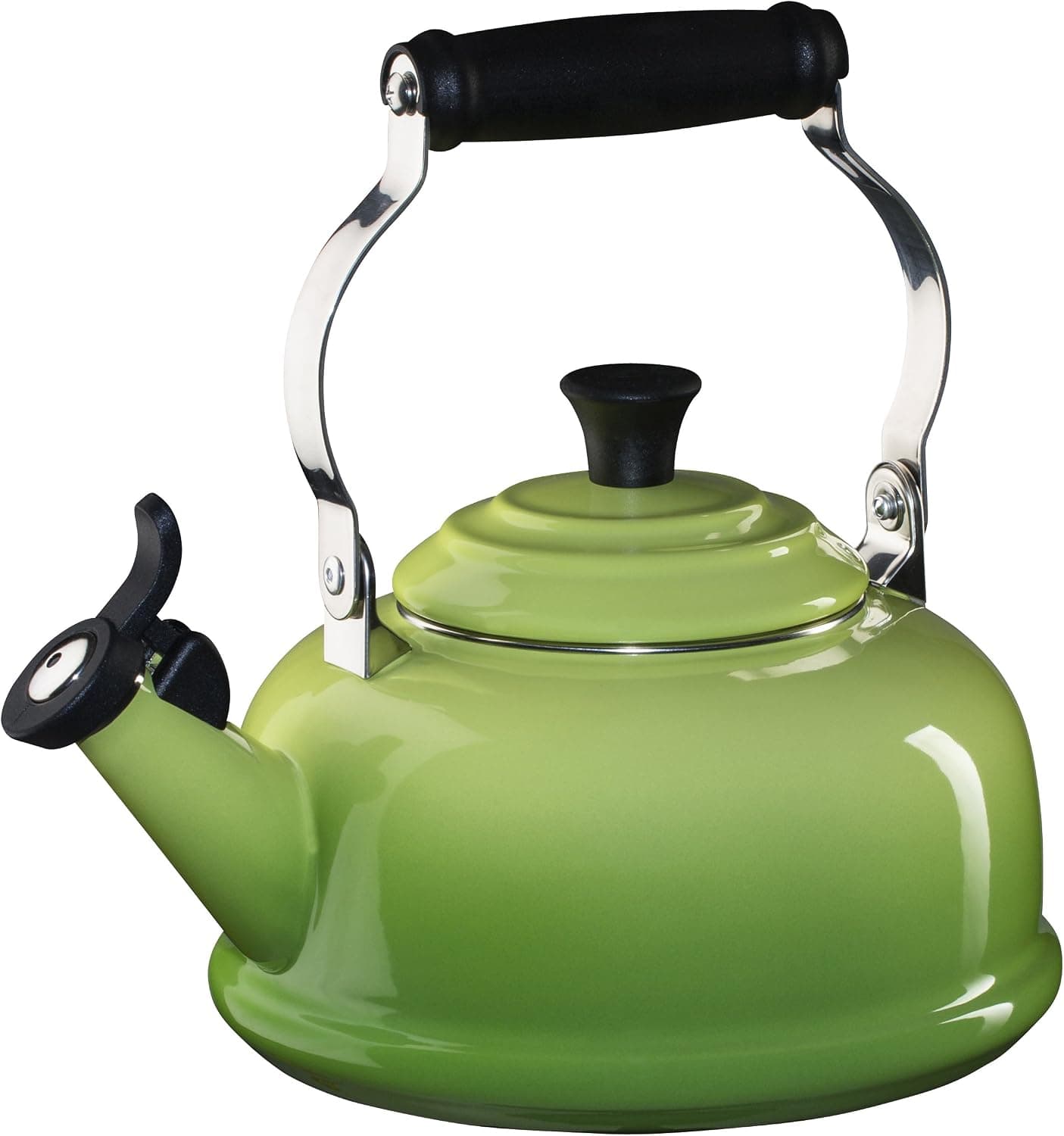 Le Creuset Enamel-on-Steel Whistling Teakettle, 1-4/5-Quart, Palm
