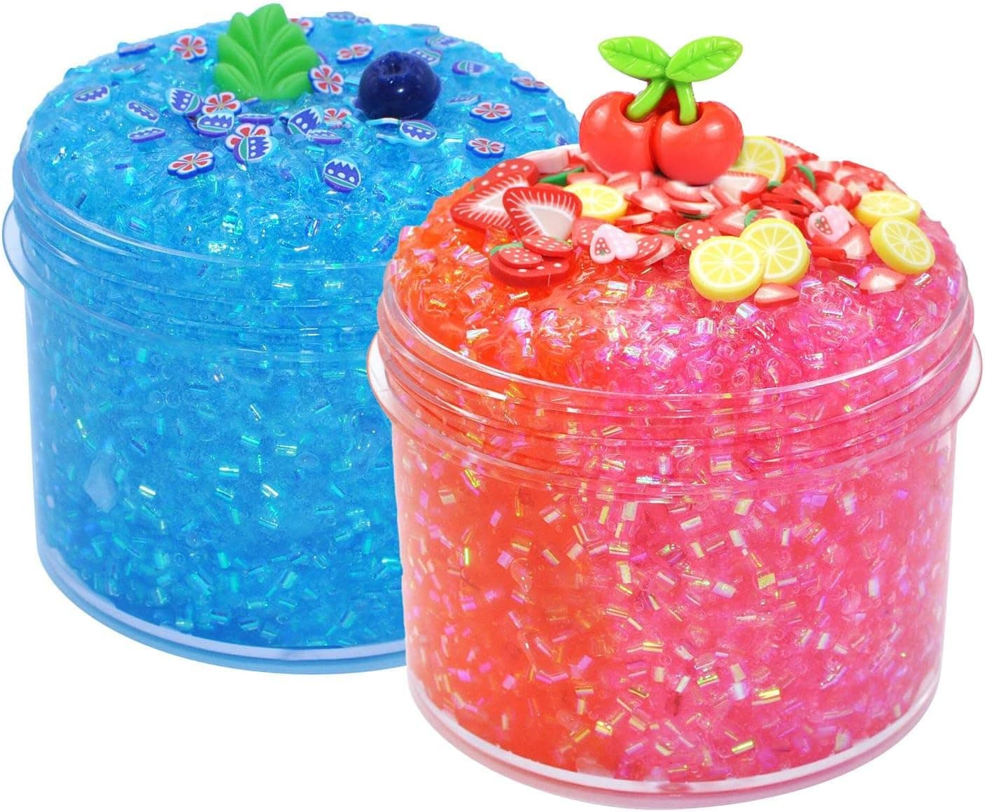 PEEWALL Glimmer Slime Crunchy Slime kit,Blueberry Sugar Blitz Slime kit ，Strawberry BOrange Leaf Butter Slime kit for Girls,Super Soft and Non-Sticky, Birthday Gifts Slime Party Favors