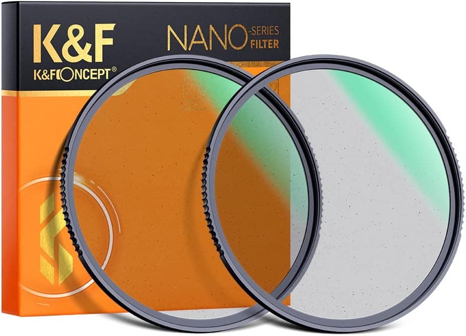 K&F Concept 49mm Black Diffusion 1/4 & 1/8 Lens Filter Kit (2 Pcs), Mist Cinematic Effect Filter for Vlog/Video/Portrait Image with 28 Multi-Layer Coated