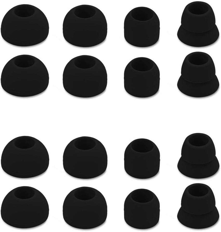 16 Pieces Replacement Earpads Eartips Teemade Earbuds Eargels for Powerbeats 1, Powerbeats 2, Powerbeats 3,Beats Wireless Stereo Earphones by Dr.Dre (Black)