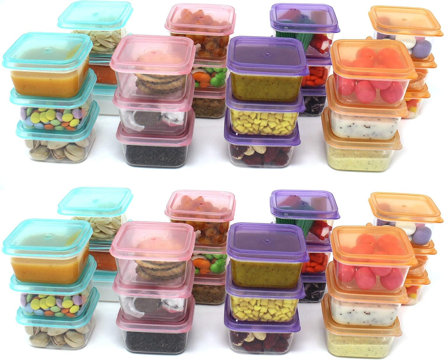 48 Mini Square Storage Containers 3oz.