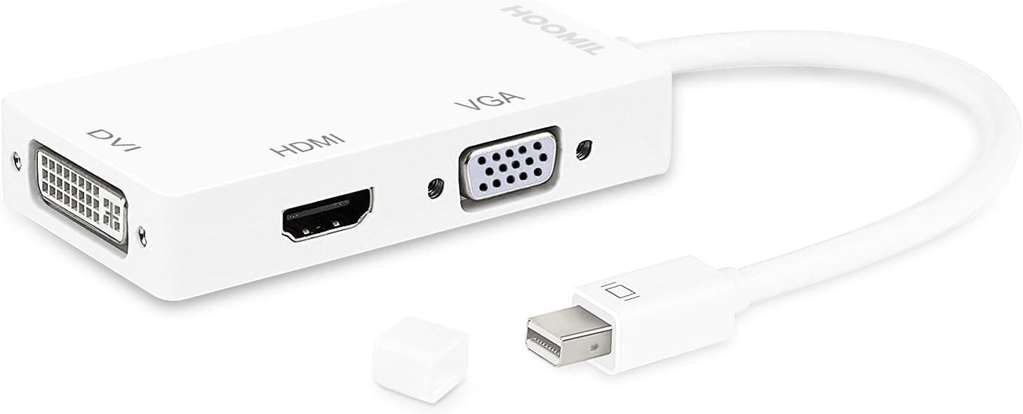 HOOMIL 3-in-1 Mini DisplayPort (Thunderbolt) to DVI VGA HDMI TV Adapter Cable