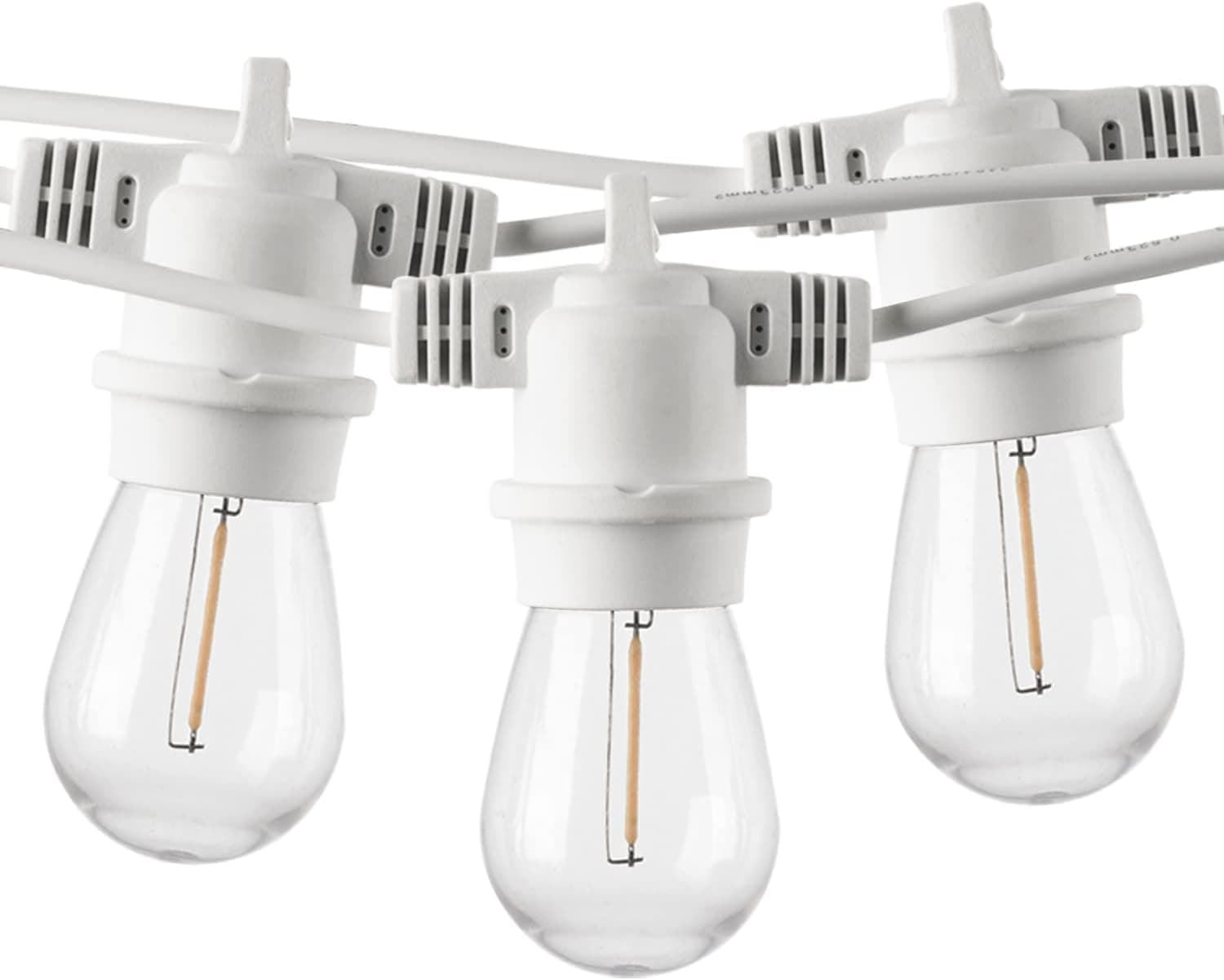WOOLZ 25FT Led Outdoor Patio Lights with 8+1(Spare) 1W Dimmable Shatterproof S14 Bulbs, Waterproof Outdoor String Lights for for Party, Patio, Garden, Porch and Wedding.