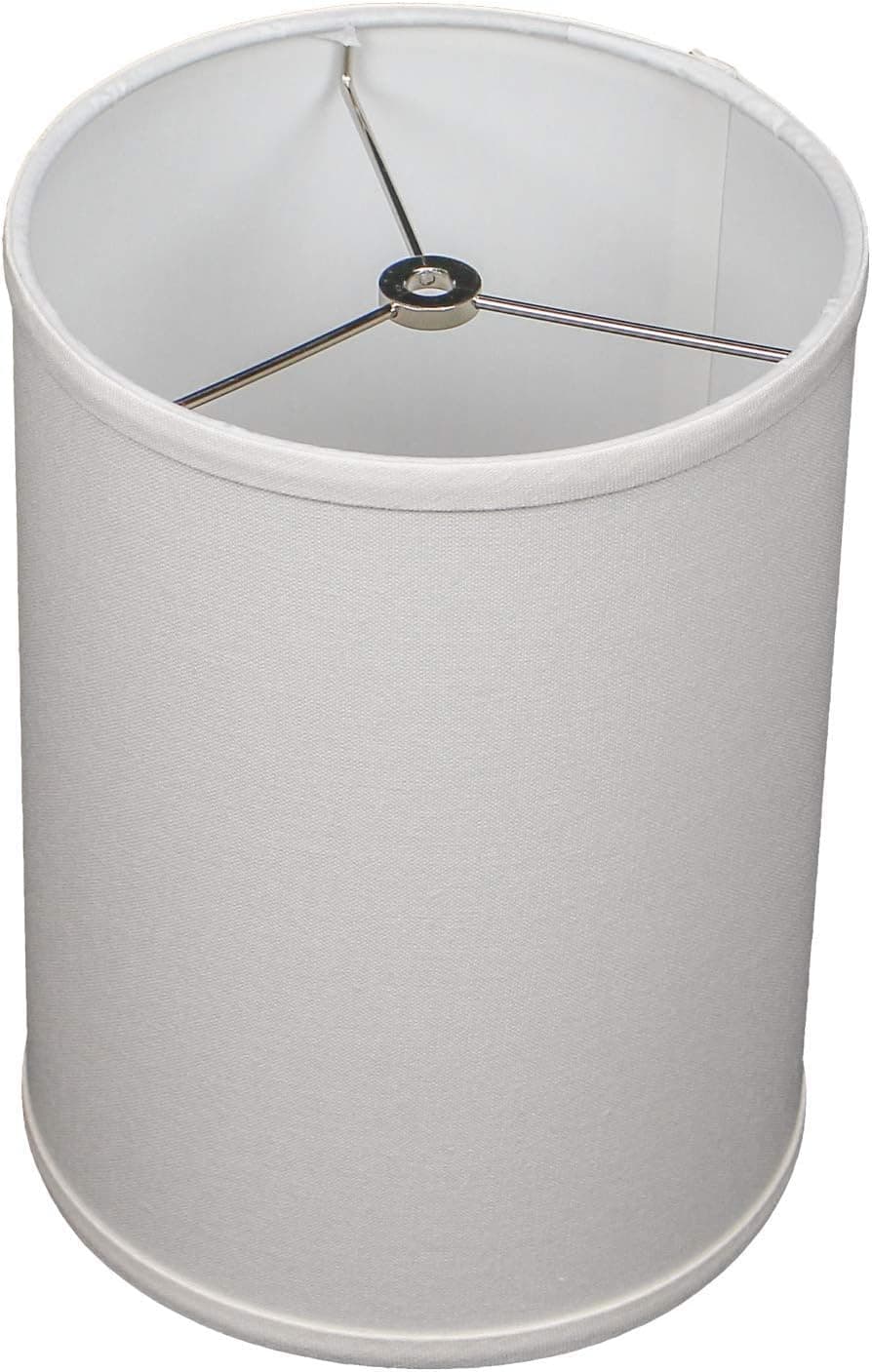 FenchelShades.com 8" Top Diameter x 8" Bottom Diameter 11" Height Cylinder Drum Lampshade USA Made (Linen Cream)