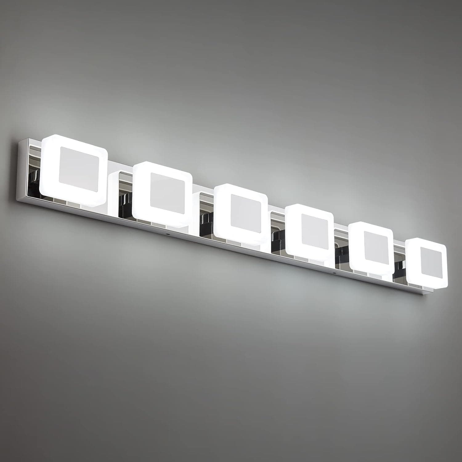 AMAHLE ZHLWIN Modern Bathroom Vanity Light Dimmable Bathroom Lighting, 6 Lights Vanity Light,White Light for LED Bathroom Vanity Lights Over Mirror Light Fixture