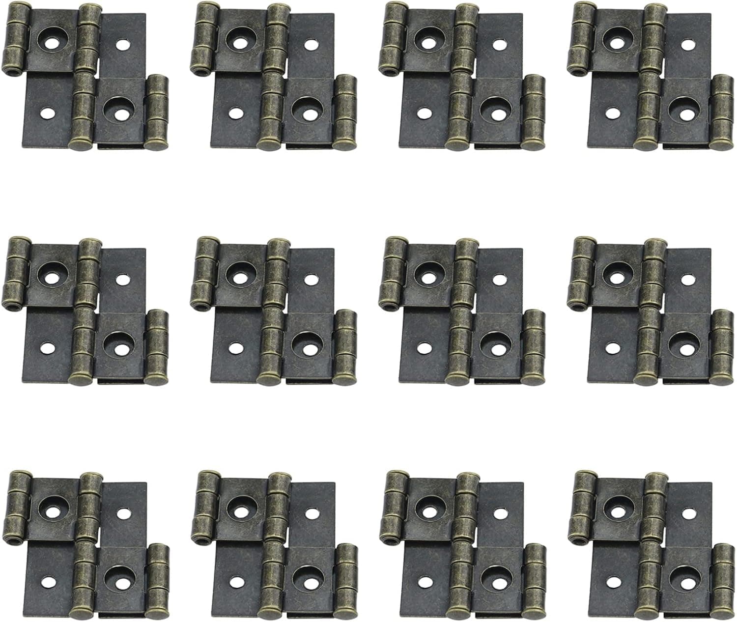 Antrader 2-Inch Retro Style Folding Double Acting Screen Hinge Bronze Tone Pack of 12