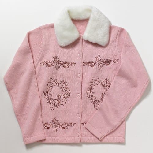 My Twinn Girl's Pink Embroidered Sweater