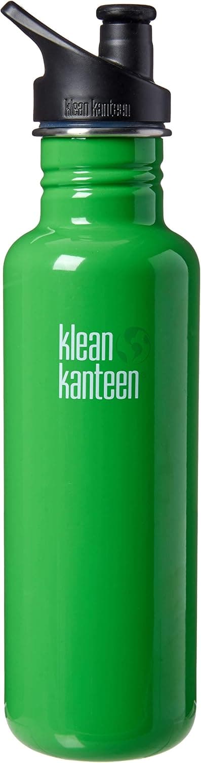 Klean Kanteen Classic Stainless Steel Single Wall Non-Insulated Water Bottle with Sport Cap, 27-Ounce, Spring Green