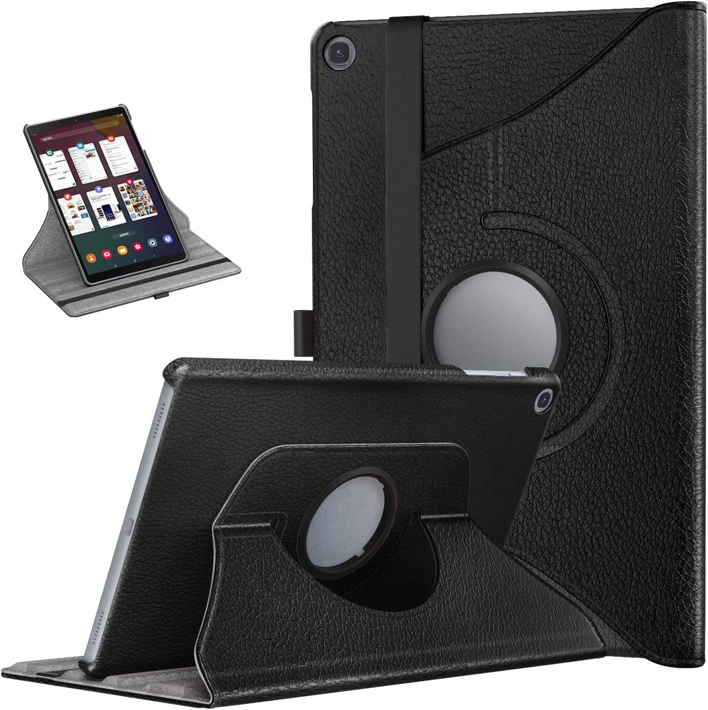 TiMOVO Case for Samsung Galaxy Tab A 10.1 2019 (T510/T515),Ultra Lightweight Slim Shell 360 Degree Rotating Swivel Stand Cover Fit Galaxy Tab A 10.1 2019 Tablet - Black