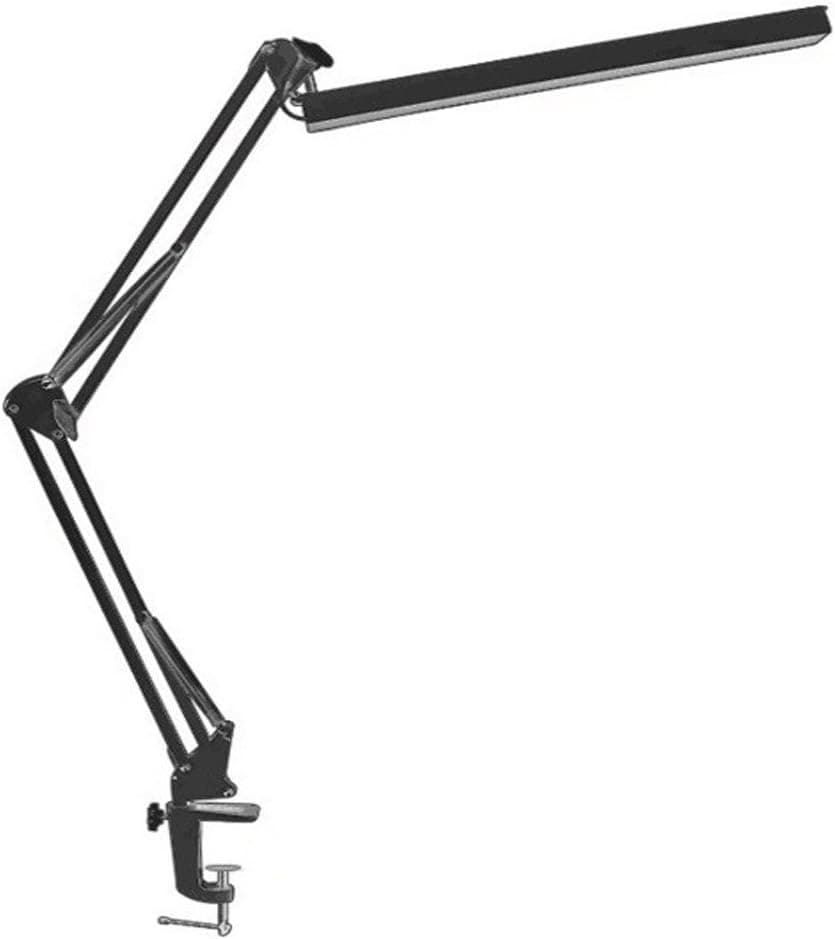 yoonice Metal LED Architect Desk Lamp Clamp Lamp 2 Color Modes Touch Control with Memory Function Work Task Lamp, Dimmable Swing Arm Table Lamp for Study Reading Office Work