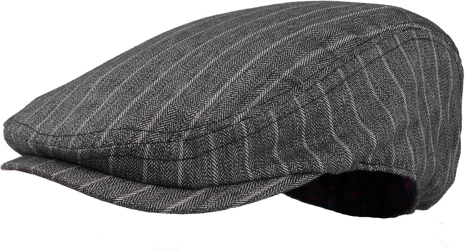 Wonderful Fashion Men's Herringbone Wool Tweed Newsboy IVY Cabbie Driving Hat