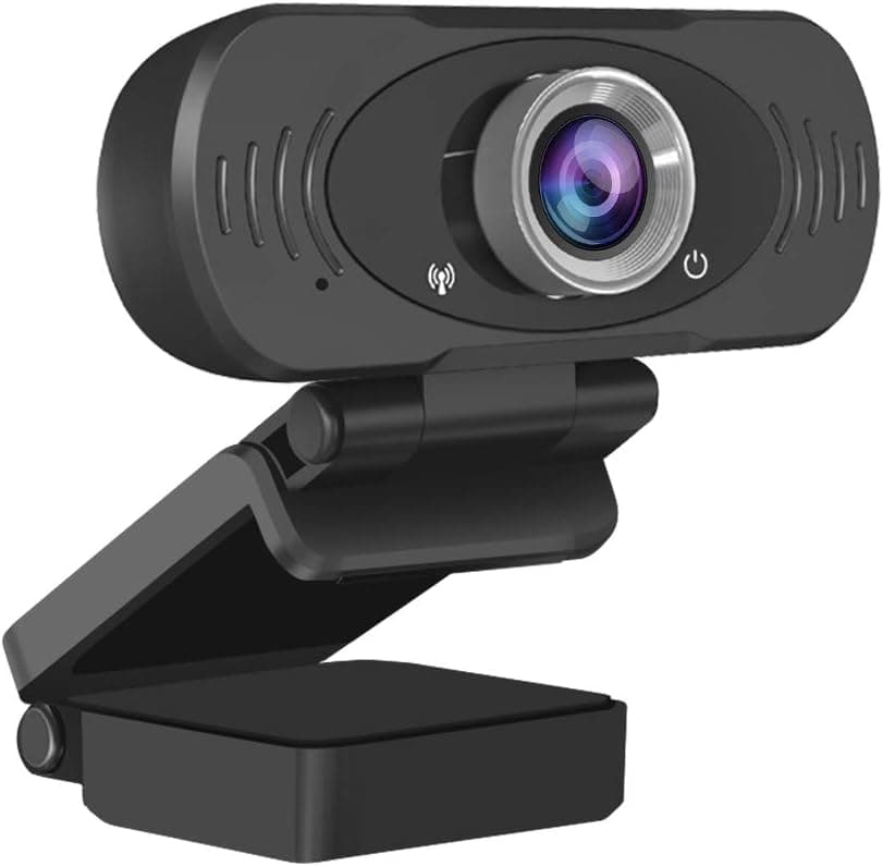 HD 1080P Webcam with Microphone for Desktop Standing and Clip-on,PC USB Video Web Camera Cam Live Streaming 90-Degree Extended View for Video Calling