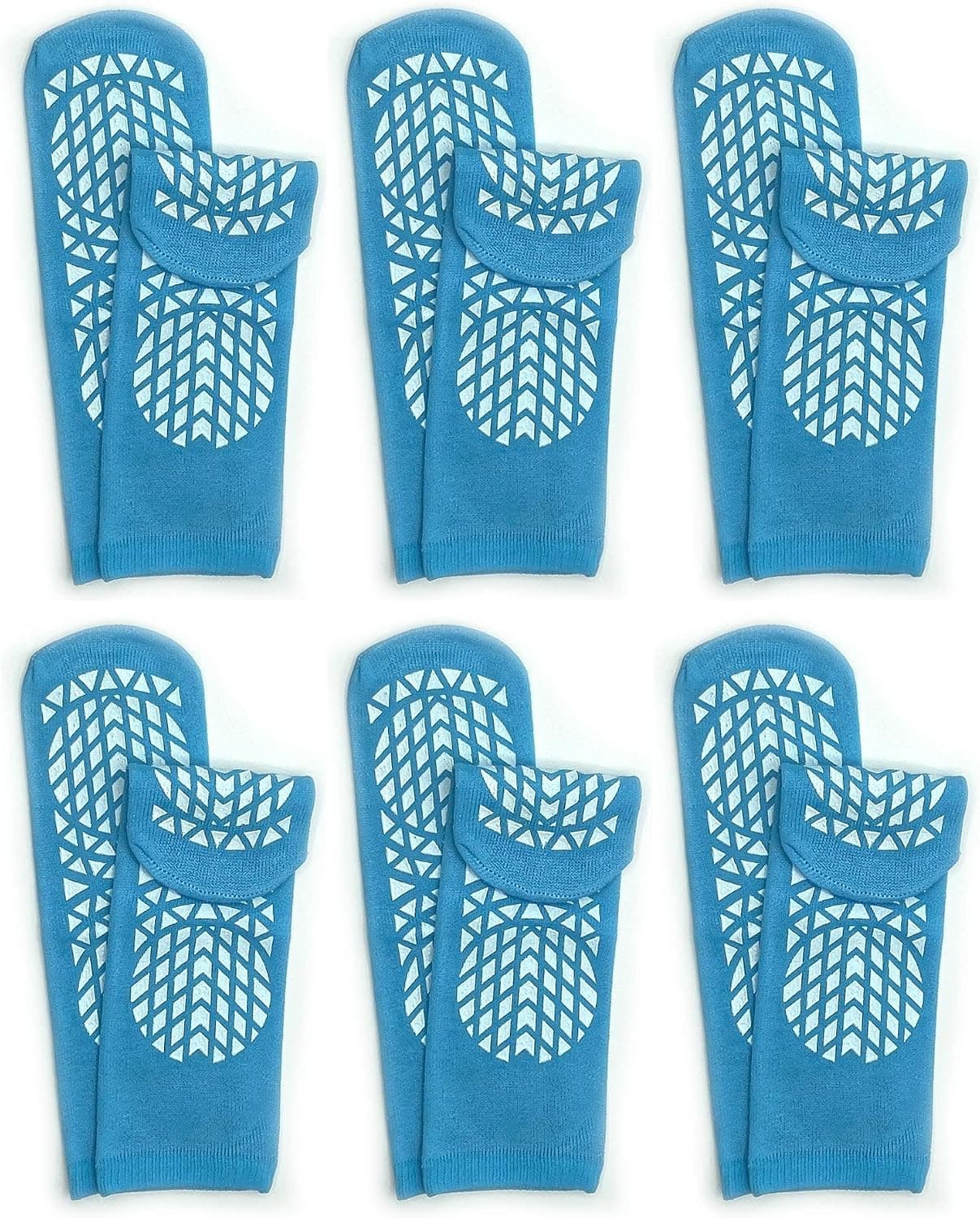 "Secure Step" Double-Sided Tread Non Slip Safety Socks, 6 Pair