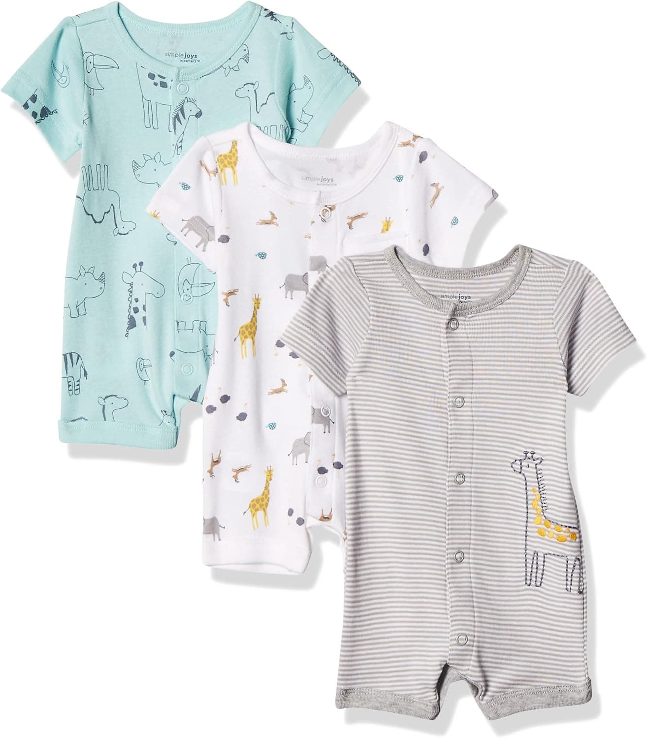 Simple Joys by Carter's Baby Boys' Snap-Up Rompers, Pack of 3