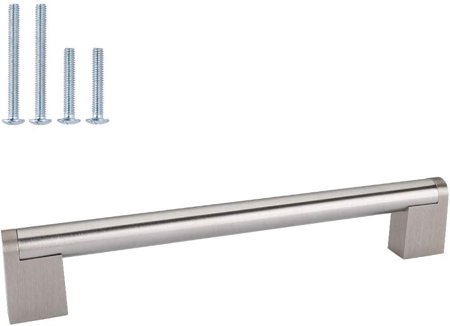 10 Pack homdiy Brushed Nickel Cabinet Pulls 6-1/4Inch Kitchen Cabinet Handles Brushed Nickel Cabinet Hardware for Kitchen and Bathroom Cabinets, Modern Drawer Pull