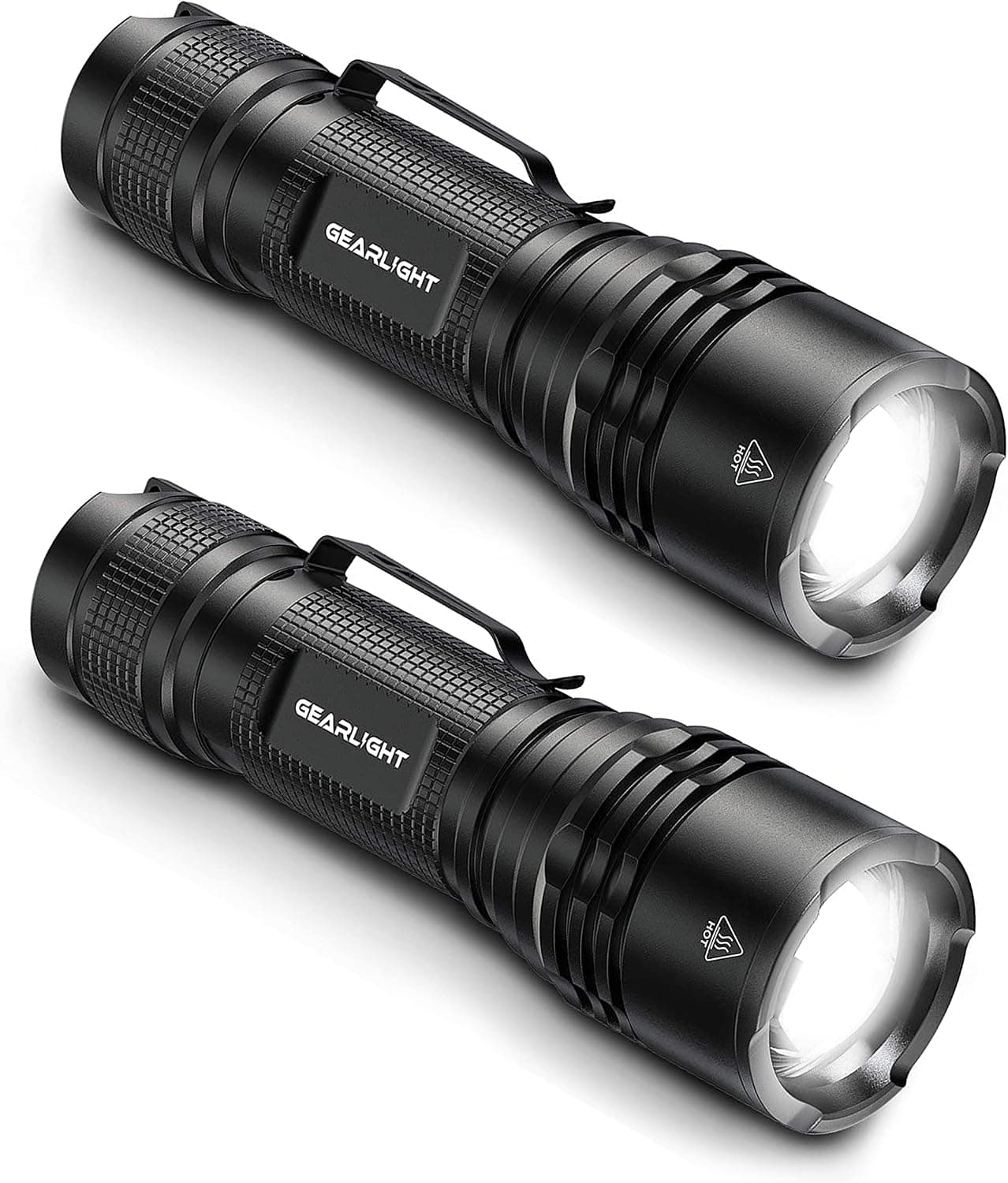 GearLight TAC LED Flashlight 2Pack Father's Day Gifts for Dad - 2 Super Bright, Compact Tactical Flashlights with High Lumens for Everyday Use - Gifts for him, Men, Husband