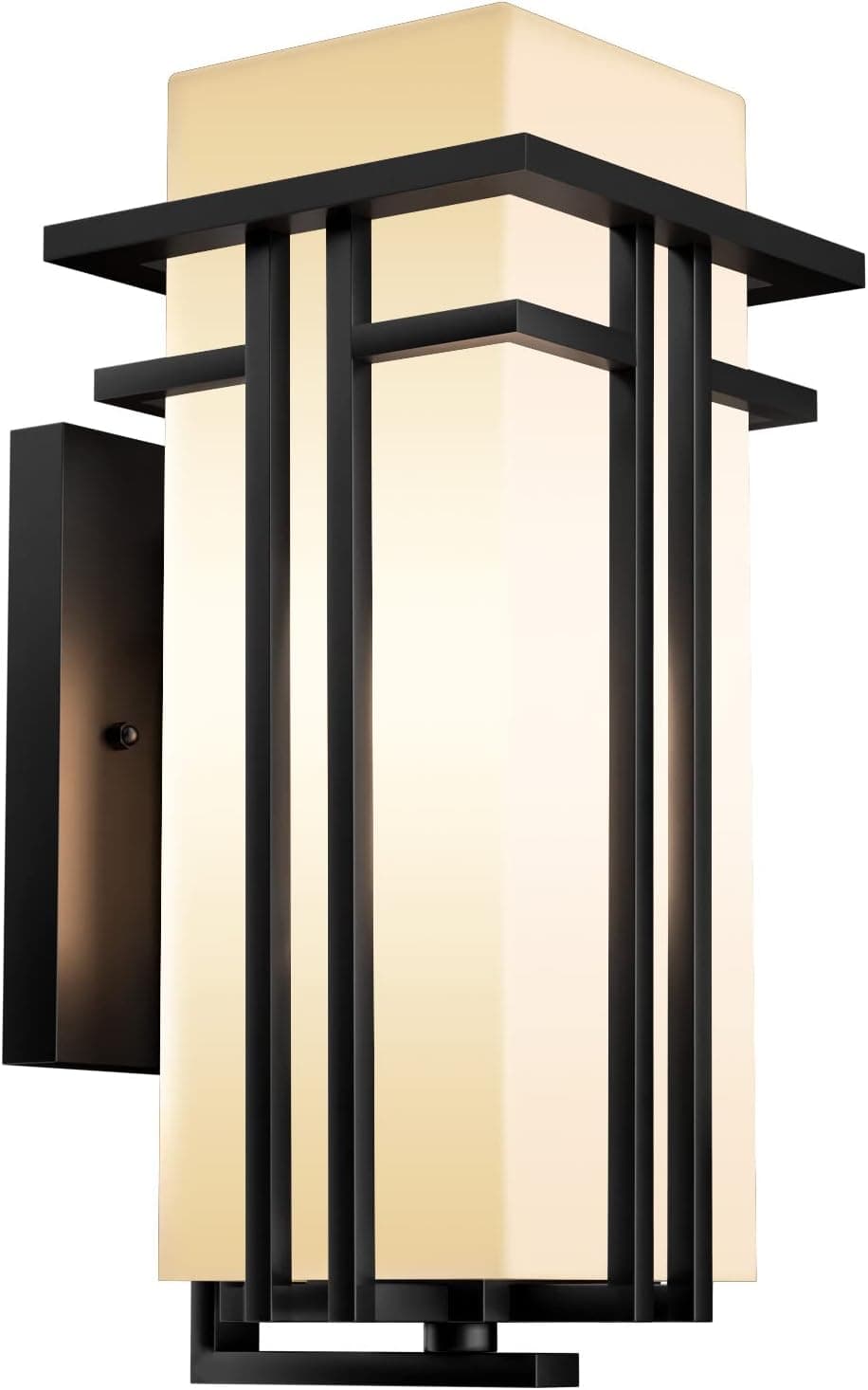 Yoenecea Outdoor Lighting Fixtures Wall Mount, Outdoor Wall Lights Modern with Frosted Glass, Aluminum Exterior Light for House Outdoor Wall Lantern for Garage Porch Carriage Patio (14.6''H, 1 pc)