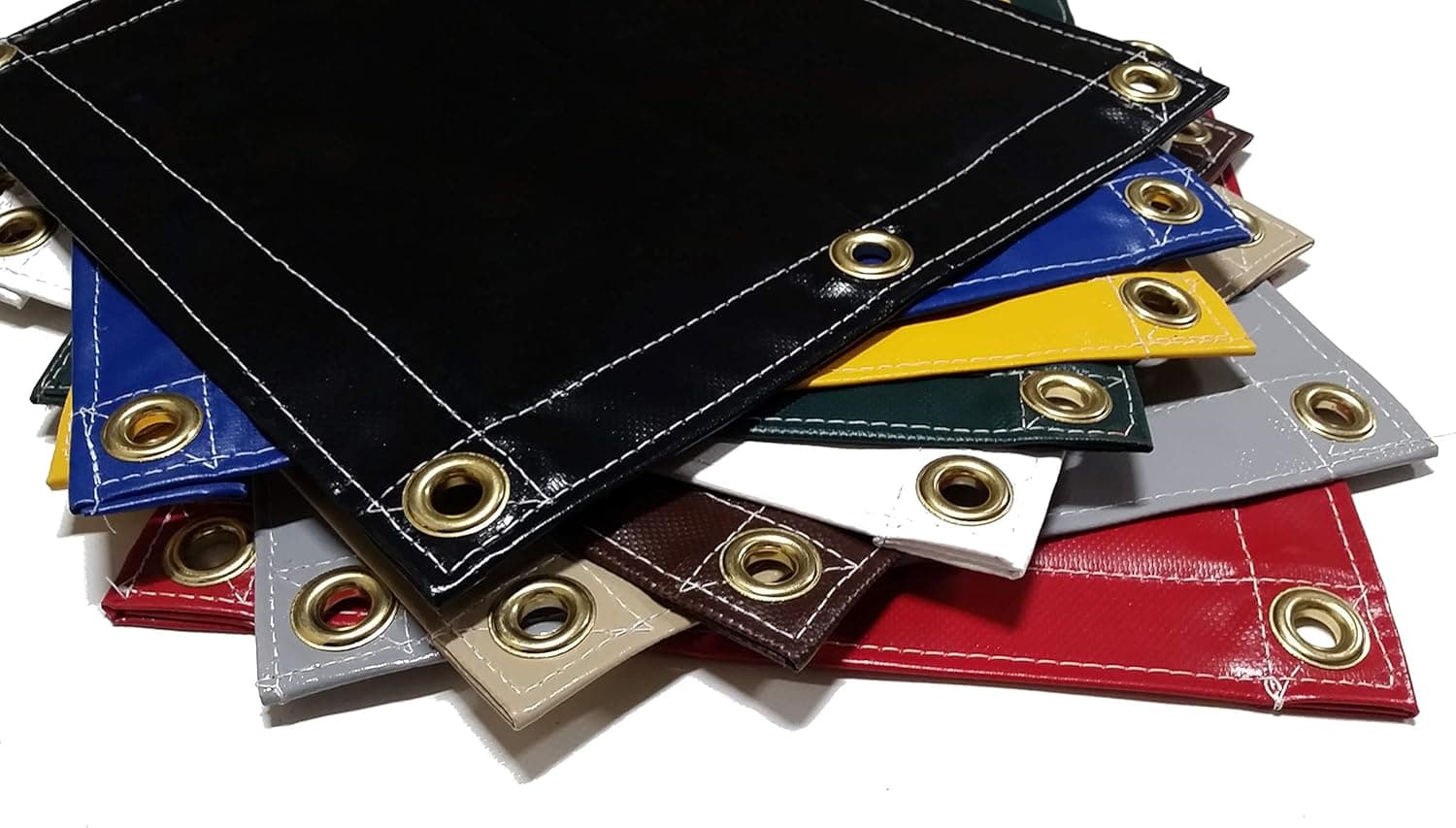 12X20 Green 22oz Heavy Duty Vinyl Tarp with Brass Grommets