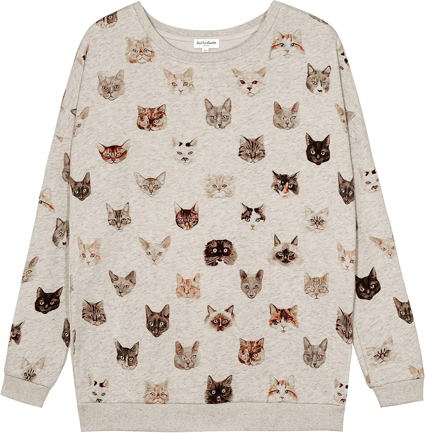 LaVieLente Women's Cute and Cozy Cotton Graphic Crewneck Sweatshirt Pullover with Adorable and Unique Print