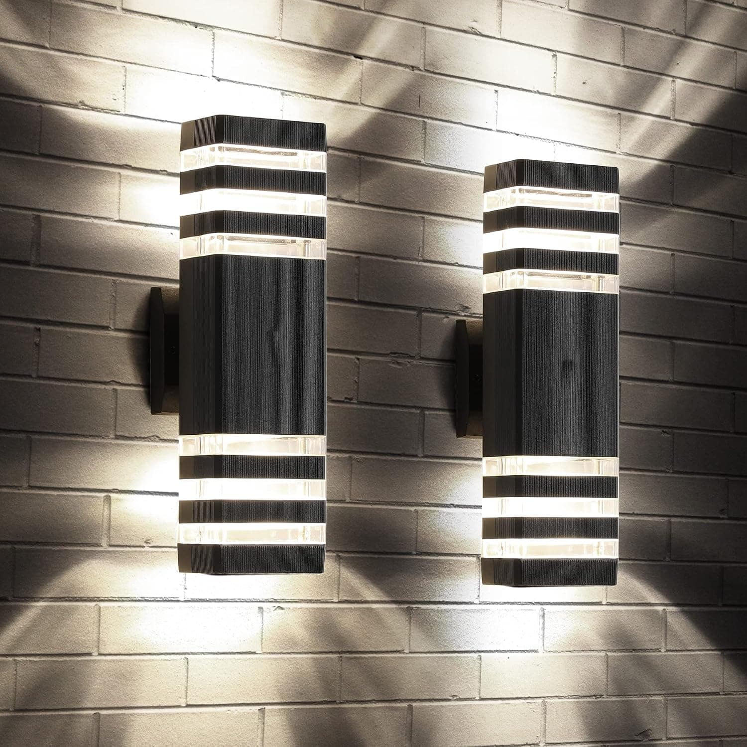 ZSMAIKU LED Outdoor Light Fixture,Exterior Lights for House, Porch Lights, Aluminum Exterior Light Fixture, Wall Light Fixtures,Outdoor Wall Lights Exterior,Warm White 3000k, 2 Pack