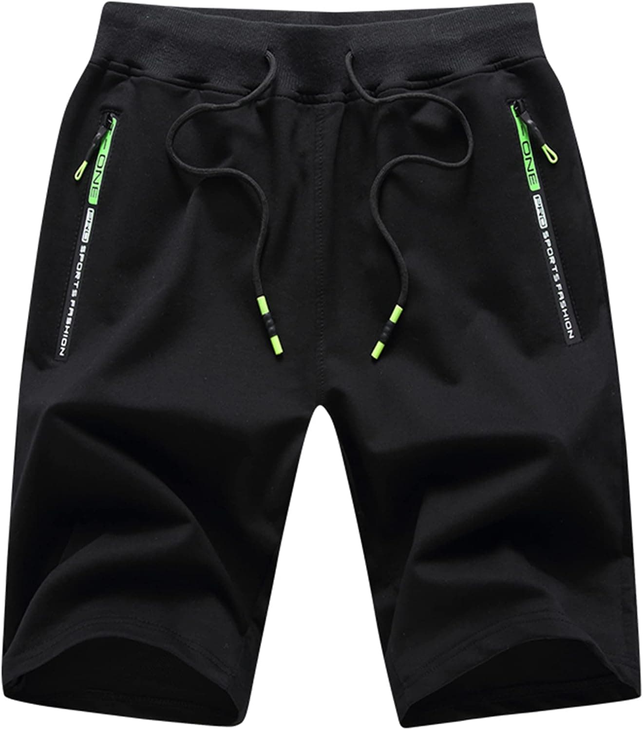 YuKaiChen Men's Workout Shorts Casual Elastic Waist Sweat Sports Shorts Zipper Pockets