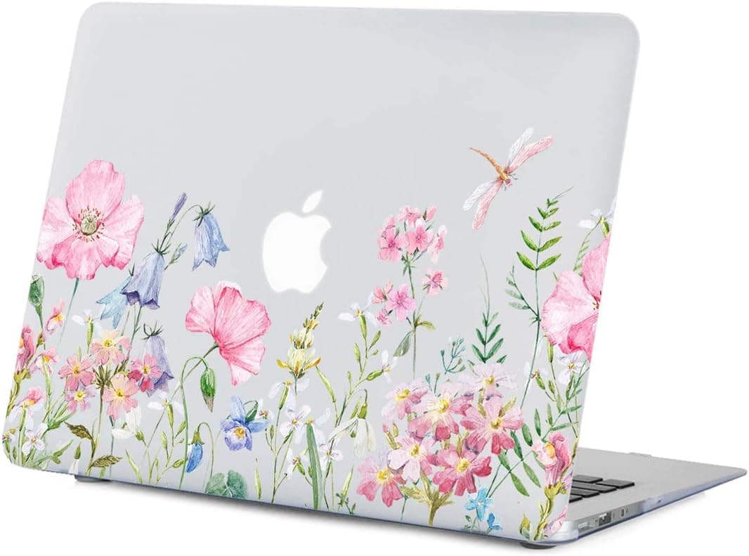 Lapac MacBook Air 13.3 inch Case Flower, Wildflower Hard Shell Clear Case Cover for Model A1466/A1369 with Keyboard Cover Release Year 2010-2017
