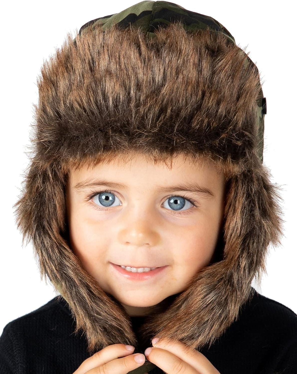 Funky Junque Toddler Trapper Trooper Bomber Hat Winter Ear Flap Faux Fur Ushanka