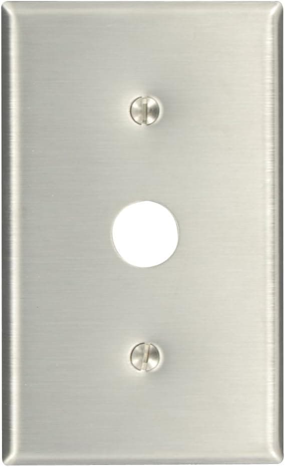 Leviton 84037-40 SS WP 1G PHONE/CBL,625 HOLE STRAP MNT