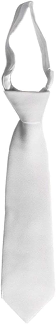 Lito Boy's Zipper Tie (Infant-20H) - 7 Colors Solid Pattern White Cross