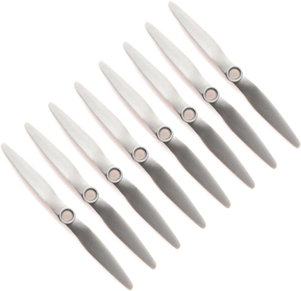 RAYCorp Genuine Gemfan 6040 (6x4) Propellers 8 CCW Pieces (Grey) - Glass Fiber Nylon 6-inch Planes & Fixed-Wing Aircraft Props Battery Strap