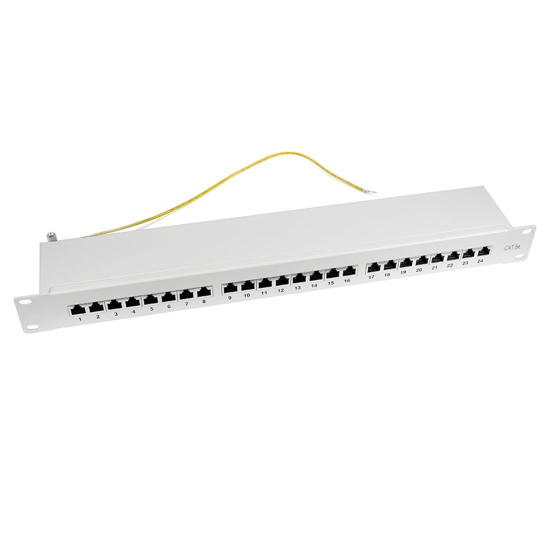 uxcell 24-Port Shielded 19 Inch RJ45 Cat5E Wall Mount Surface Patch Panel