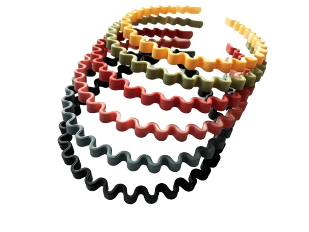 Hairstyle 6 Pcs Wavy Plastic Black Slim Headband Hair Style Headwear Hoop w Teeth : H21 (6 Mix Hoop)