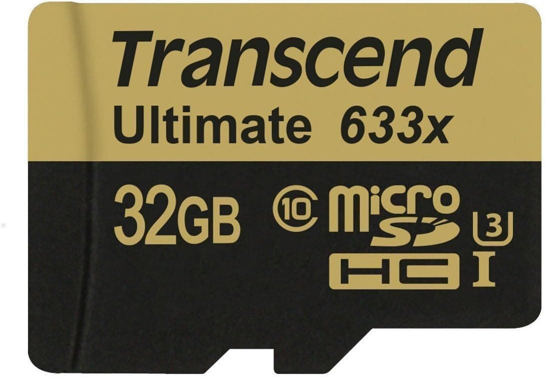 Transcend 32 GB MicroSDHC Class 10 UHS-I/U3 Memory Card with Adapter 95 Mb/s (TS32GUSDU3)