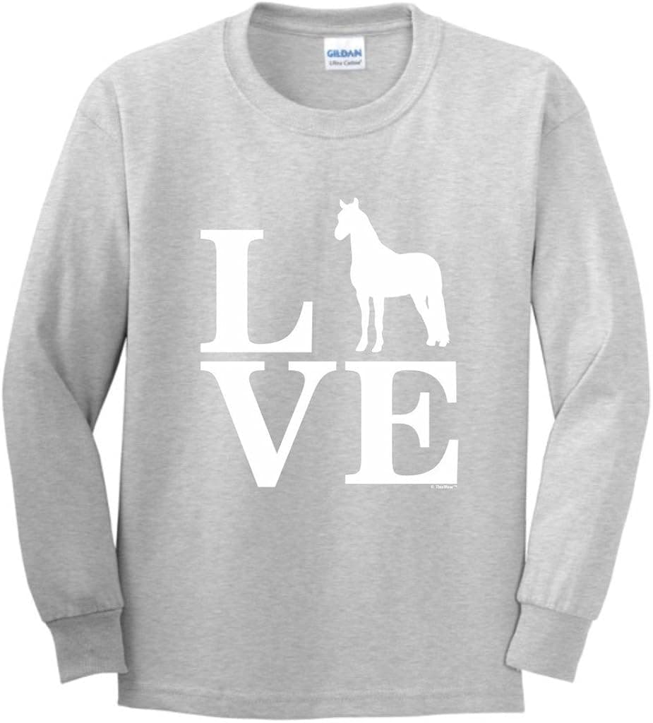 Barnyard Farm Animal, Love Horses Youth Long Sleeve T-Shirt