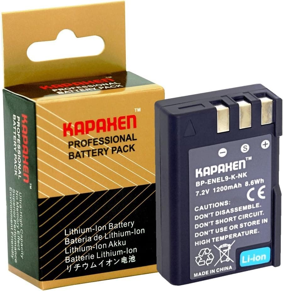Kapaxen EN-EL9 Li-Ion Rechargeable Battery Pack for Select Nikon DSLR Cameras