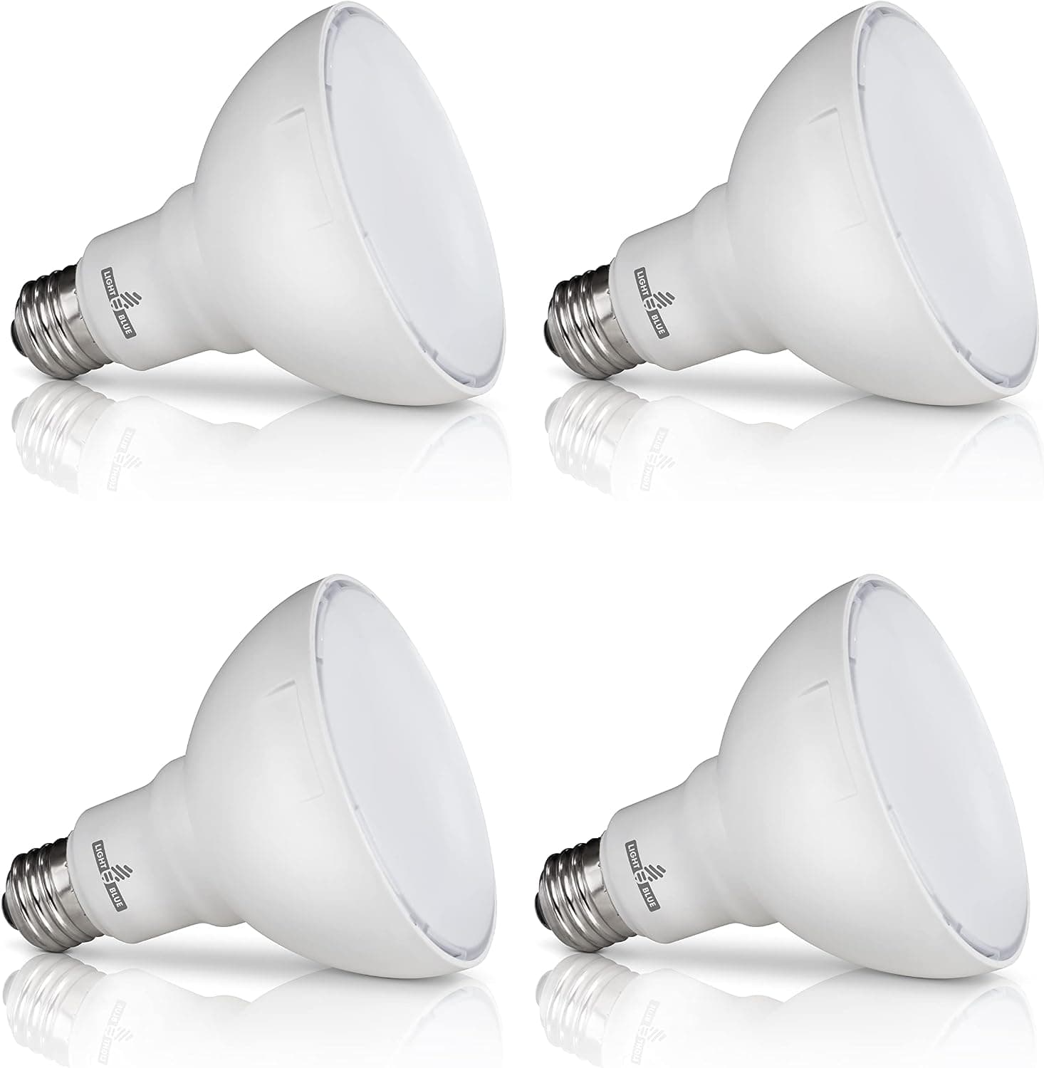 Light Blue™ BR30 LED Bulb, 11W (65W) Daylight 5000K,Flood Light Bulb, 800 Lumens, Dimmable, UL-Listed (Pack of 4)