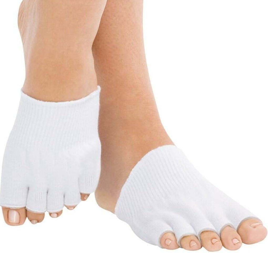 Sirosky Gel-lined Compression Toe Separating Socks Dry Forefoot Cracked Skin Moisturizing Protector Toe Separator Spacer Socks.