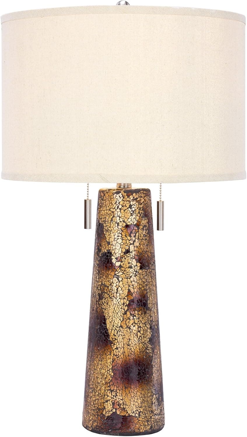 Martin Richard W-5126 Fangio 5126 28 inch Twin Light Table Lamp in Amber Mosaic, 28"