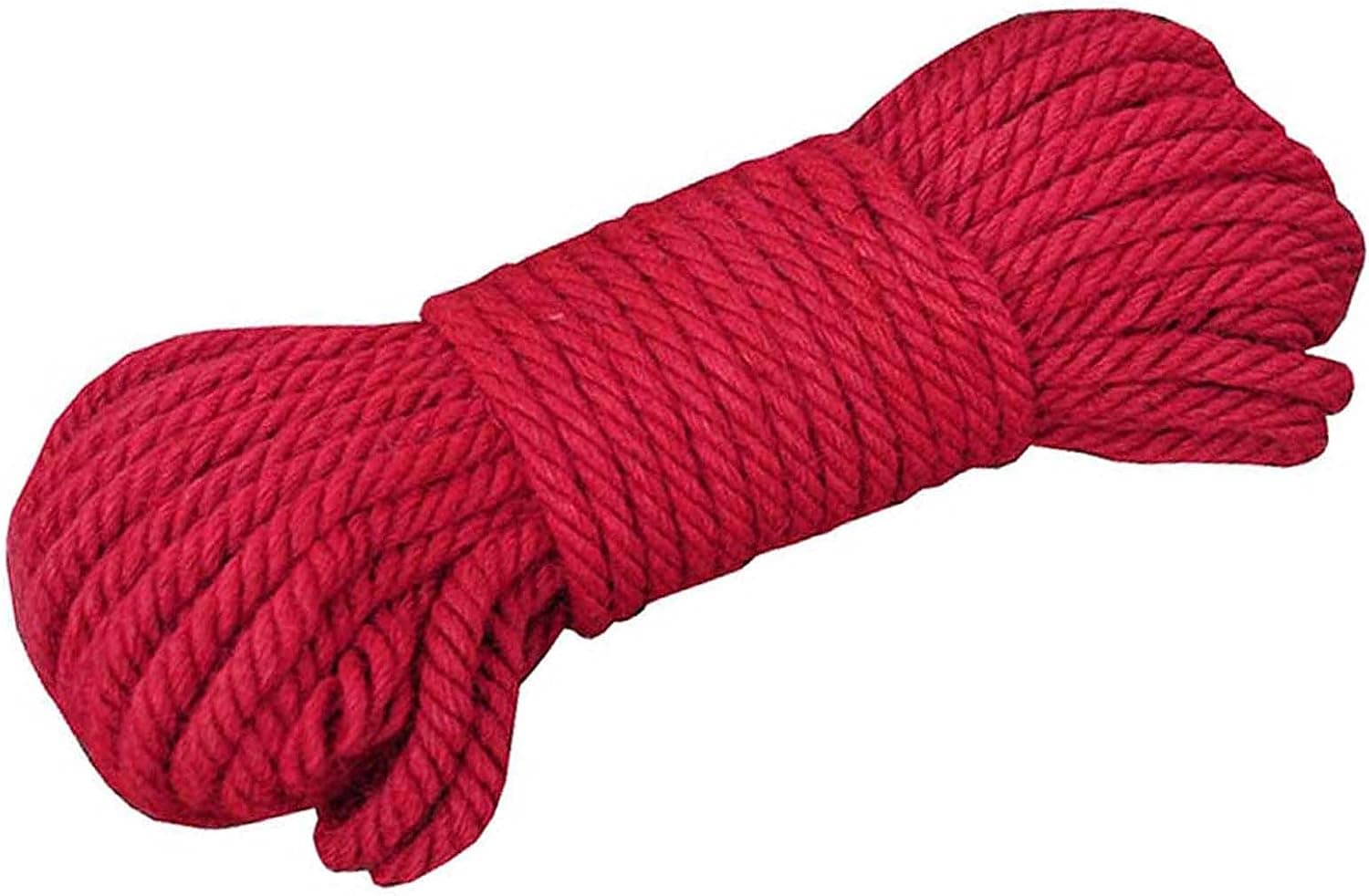 Natural Materials Colored Rope, 1/3 Inch x 66 Feet Jute Twine Rope for Bundling and Gardening DIY Decoration Crafts Gift, Red