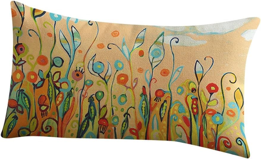 GBSELL Pillow Cover Fresh Flower Pillow Case Sofa Throw Cushion Cover Party Home Decor (D)