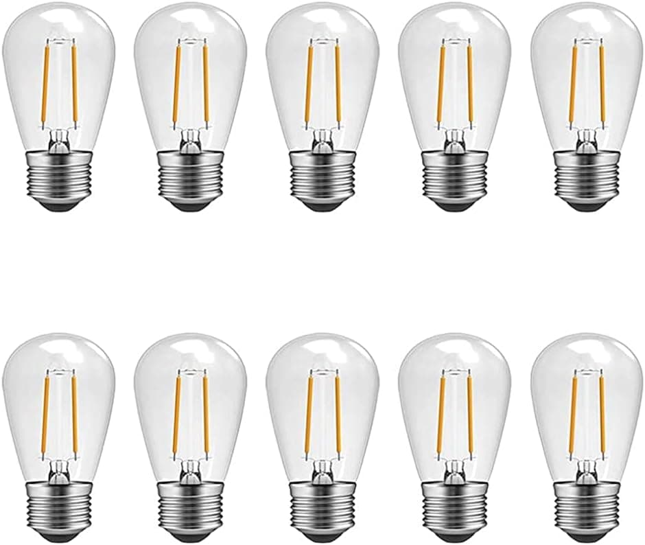 Dr.BeTree 10 Pack S14 LED Replacement Bulbs for String Lights- 2 Watts Warm White Edison Light Bulbs E26 Candelabra Screw Base Clear Plastic Bulbs for Grade Outdoor Patio Garden