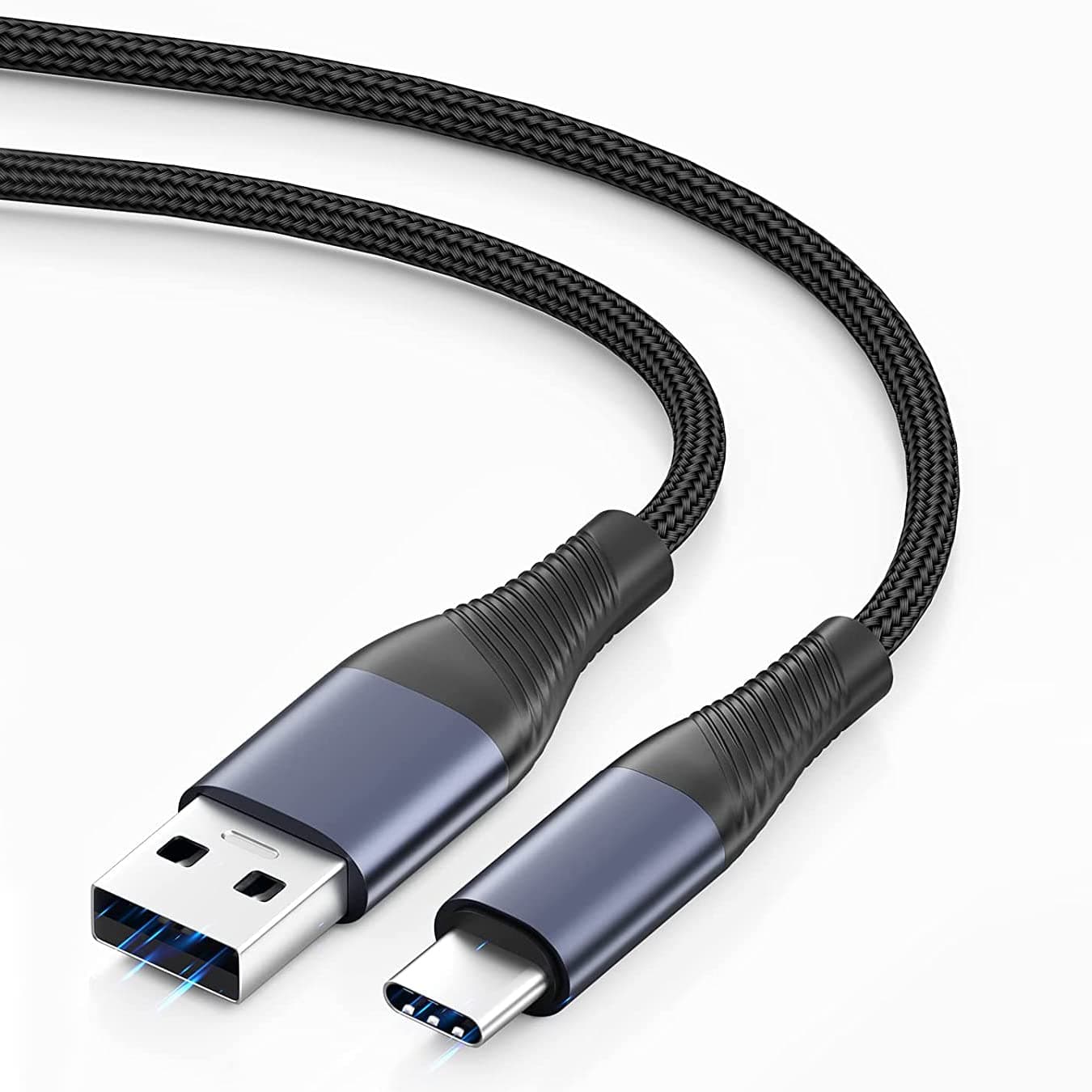 Deegotech USB A to USB C Cable 10ft, 3A Type C Charger Fast Charging for Galaxy S10, Long Nylon Braided USB C Cable Compatible with Galaxy S20 Galaxy S10 S9 Note20 10 - Black (3m)