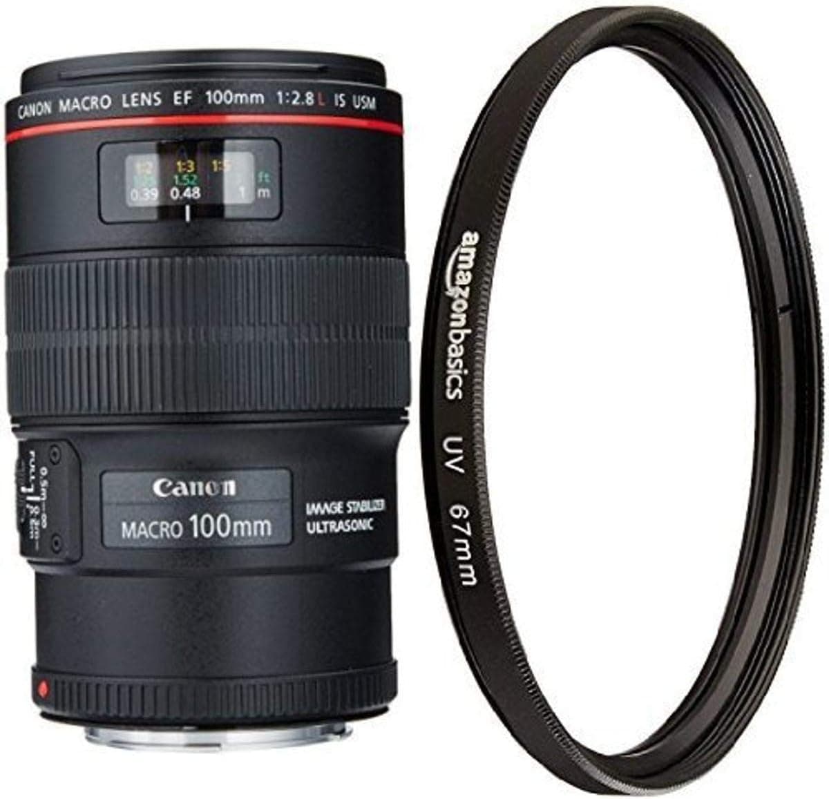Canon EF 100mm f/2.8L IS USM Macro Lens with UV Protection Lens Filter