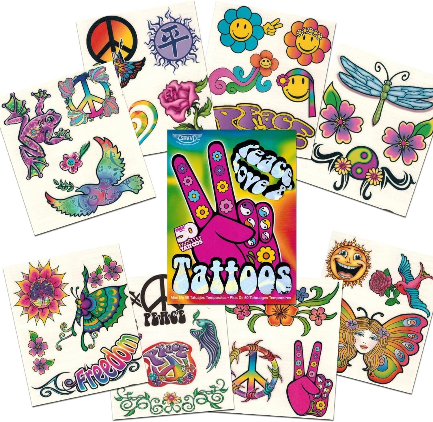 Savvi Peace, Love & Tattoos, Over 50 Temporary Tattoos