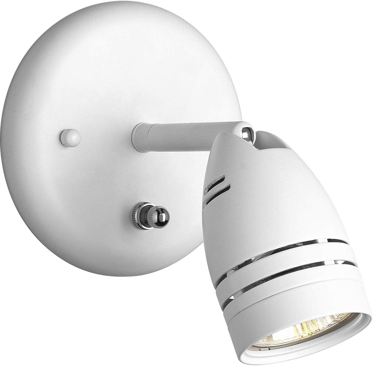 Progress Lighting P6154-30WB 1-Light Wall Mount Directional with On/Off Switch, White