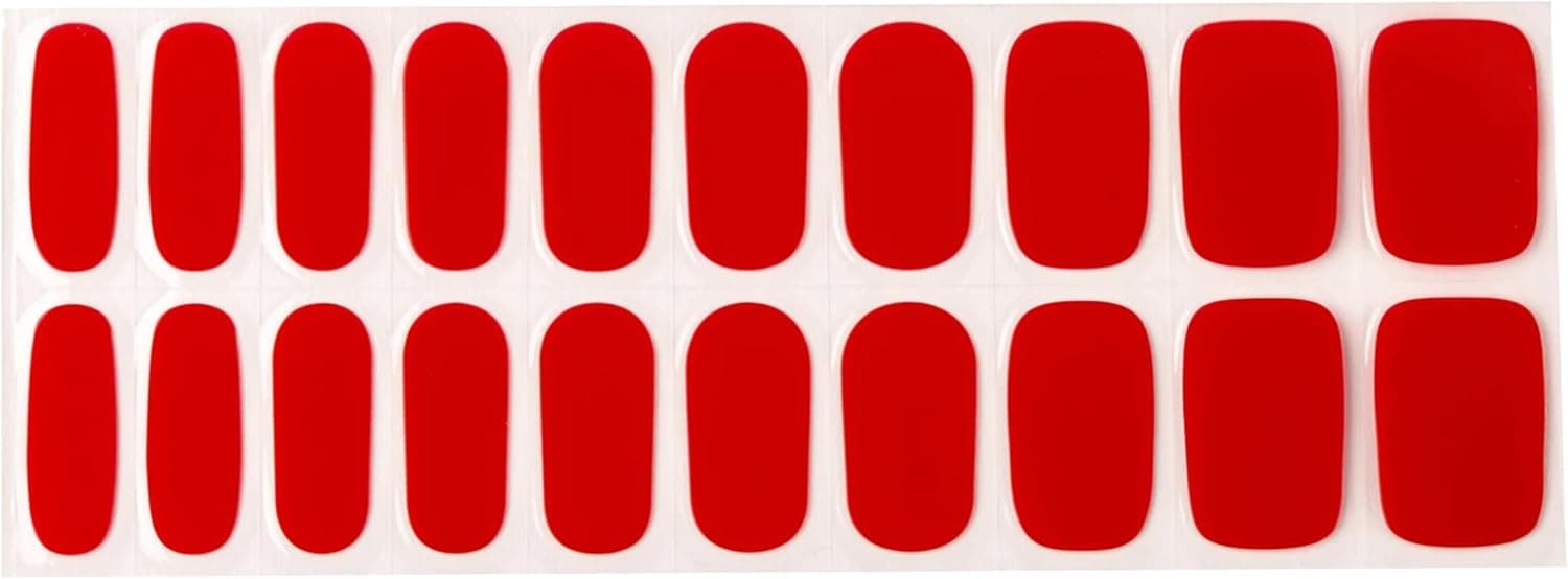 PaintLab Gel Nail Stickers Full Nail Wraps - 20 Pieces Gel Nail Strips - Nail Art Stickers Made with Real Liquid Gel - One Size Fits All - Easy to Apply Gel Nail Polish Strips, Wicked Cherry