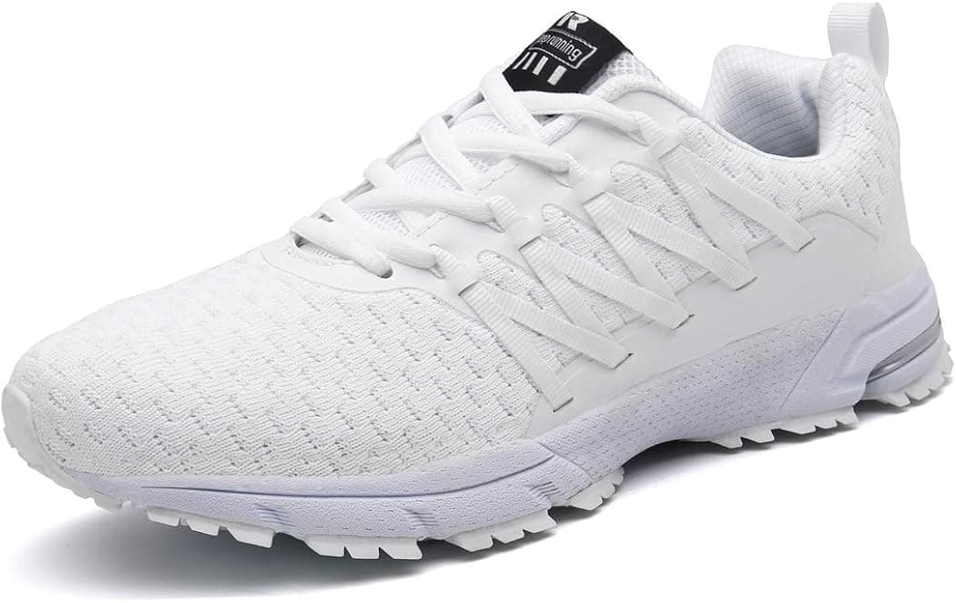 UBFEN Womens Running Shoes Fashion Sneakers Sports Casual Footwear Walking Fitness Jogging Athletic Indoor Outdoor 10.5 Women / 8.5 Men US B White