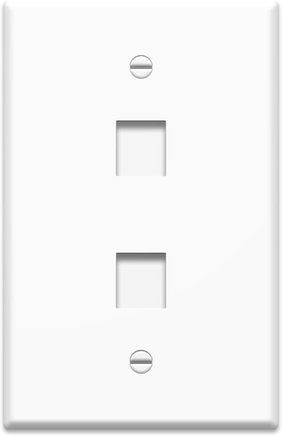 Legrand - OnQ Oversized Wall Plate, Single Gang Large Wall Plate, 2 Port Wall Plate is 75IN Higher and Wider Than Standard Size Wallplates, White, WP3302WH